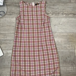 Route 66 Damen ärmelloses Etuikleid rot beige kariert Reißverschluss hinten Baumwolle Gr. M - Bild 1 von 5