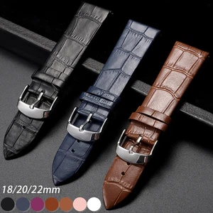 Correa de reloj de cuero suave para Omega 18 mm 20 mm 22 mm Cro.co.dile patrón correa deportiva - Imagen 1 de 31