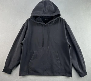 Athleta Hoodie Large Black Retroplush Fleece Pullover Kangaroo Hidden Zip Pocket - Picture 1 of 9