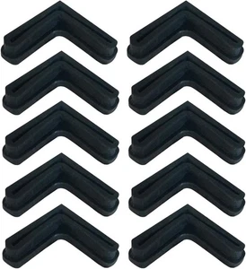 Cubiertas de goma para patas de muebles de 10 piezas almohadillas para pies de hierro en ángulo en forma de L para negro  - Imagen 1 de 4