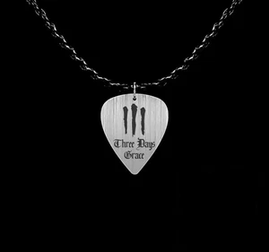 Three Days Grace Inspired Guitar Pick Pendant Necklace – Emo Rock Jewelry TDG - Picture 1 of 1