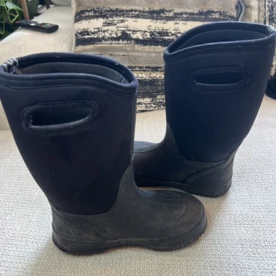 Bogs Classic High Boots Youth Boy 3 Black Rain Winter Waterproof Insulated Snow - Image 1 of 4