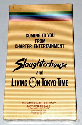 Coming Attractions Charter Ent Slaughterhouse/Living On Tokyo Time VHS 1988 Cult - Image 1 of 2