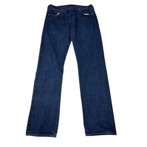 Levis 501 Straight Leg Dark Wash Jeans Button Fly Herren W34 L34 - Bild 1 von 15