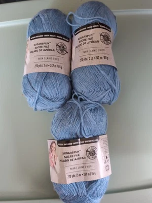Loops & Threads Sugarspun Yarn. Lot Of 3. 2 New 1 Partial. Poolside  - Image 1 of 4