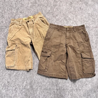 Old Navy Cargo Shorts Mens 28 Brown Tan Lot of 2 Corduroy Twill Pockets Utility - Image 1 of 4