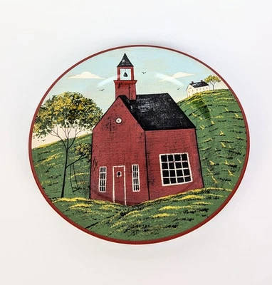 Plato de ensalada Sakura "Brandon House" de Warren Kimble Country Life "Red Church" 8" Foto 1 de 3