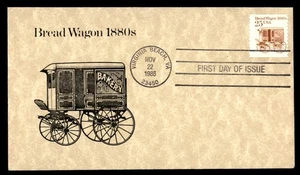 Mayfairstamps US FDC 1986 Bread Wagon 1880s Virginia Beach First Day Cover aau_1 - Picture 1 of 2