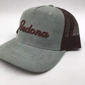 Sedona Arizona Corduroy Trucker Hat By Legacy Gray & Brown - Picture 1 of 6