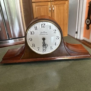 Ist-Zustand - Vintage Seth Thomas Woodbury 8 Tage Kamin Regal Uhr Westminster Glockenspiel - Bild 1 von 12