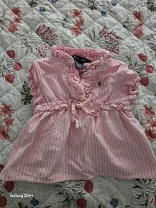 Polo by Ralph Lauren Pink Pinned Stripe Shirt For Little Girls Size 2T - Picture 1 of 5