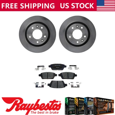 Rotores de freno traseros + pastillas de freno de cerámica y herrajes para Ford Fusion 2012 Foto 1 de 4