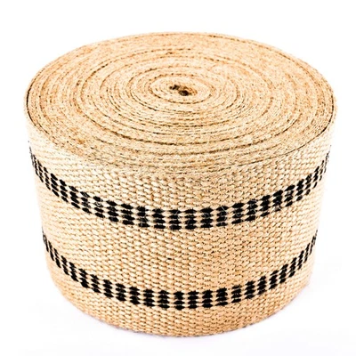 Upholstery/Craft Jute Webbing (Burlap) 3.5 Inches X 10 Yards-Natural W/Black ... - Image 1 of 4
