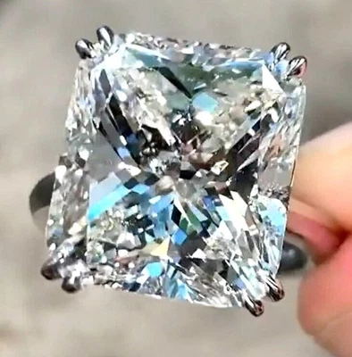 Anillo de compromiso solitario de diamantes grises tratados certificado 17 quilates raro. Plata 925 Foto 1 de 4