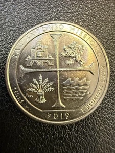 2019-W San Antonio Missions West Point Minted Quarter - Gu38 - Bild 1 von 2