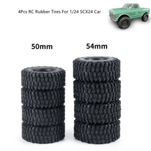RC 1/24 Rubber Tires 1.0" Tyres Black for Axial SCX24 90081 Crawler Model Car - Picture 1 of 13