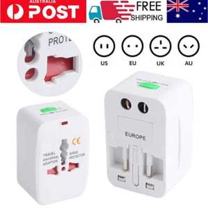 Upto 10pcs Universal Travel Power Adapter Convertor Plug Power US/UK/AU/EU AU - Picture 1 of 15
