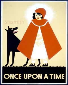 Once Upon A Time (Little Red Riding Hood) Vintage High Res 8x10 Fine Art Giclee - Picture 1 of 1