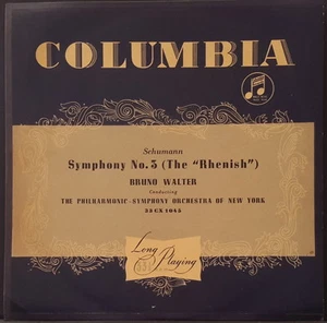 COLUMBIA 33CX 1045 SCHUMANN SYMPHONY NO 3 B. WALTER ENGLISH 1ST PRES RARE - Picture 1 of 3