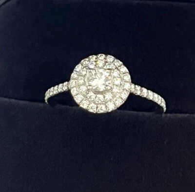 Anillo de compromiso de diamantes Tiffany & Co. PT950 platino 0,51 quilates 0,20 quilates tamaño 6 F VS2 Foto 1 de 4