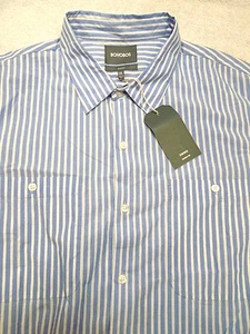 Camisa deportiva Bonobos 100 % algodón manga corta azul y blanco a rayas nueva con etiquetas xxl $88 - Imagen 1 de 4