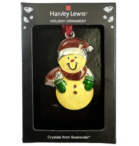 Muñeco de nieve Harvey Lewis Holiday Swarovski cristal adorno de Navidad - Imagen 1 de 7
