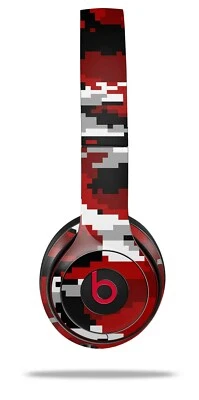 Skin Beats Solo 2 3 Digital Camo Red Wireless Headphones NOT INCLUDED - Image 1 of 4