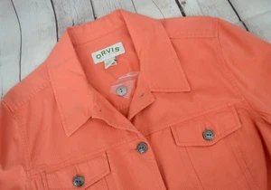 ORVIS Women's Cotton Corduroy Barn Jacket SIZE LARGE Coral NWOT - Picture 1 of 7