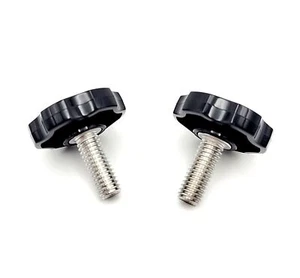 Tornillos de pulgar 3/8" x 1 1/4" pernos perilla de sujeción hexagonal redonda negra acero inoxidable - Imagen 1 de 9