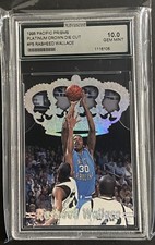 RASHEED WALLACE 1995 PACIFIC PRISMS PLATINUM CROWN DIE CUT #P5 RC GEM MINT 10 b1