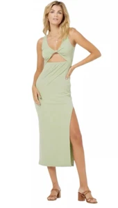 Abito L Space Nico taglia XS reversibile twist senza maniche verde a costine midi maxi - Foto 1 di 8