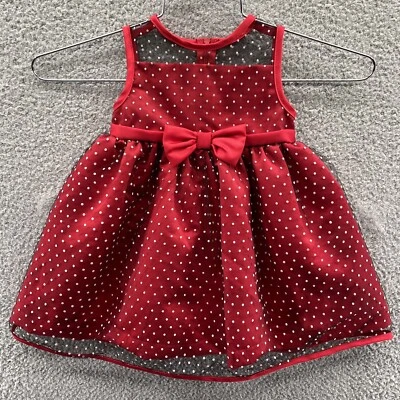 Penelope Mack Girls Size 12M Red & White Polka Dot Sleeveless Zip-up Party Dress - Image 1 of 4