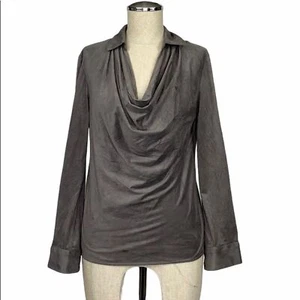 DREW Wildlederimitat Bluse mit drapiertem Kragen vorne - Bild 1 von 6
