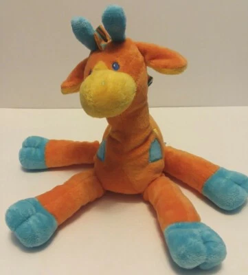 Mary Meyer Bebé Jirafa Naranja/Azul 12" Peluche Peluche Melena Rayas Foto 1 de 4