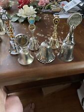 Vintage Lot Of 7 Silver Plated & Metal Tourist Souvenir Collector Bells
