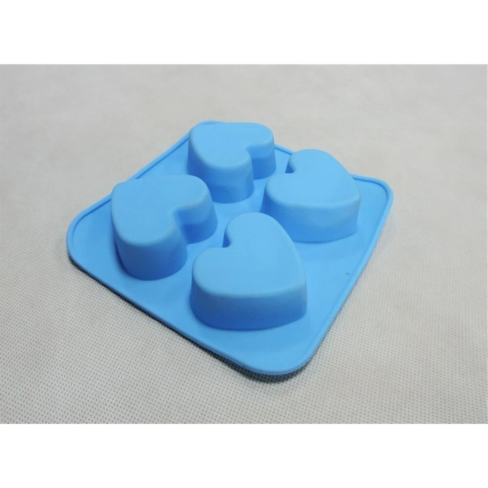 Muffinform Backform  Herz Silikon 4x Kuchen Schokolade Kuchenform antihaft rund - Bild 1 von 1