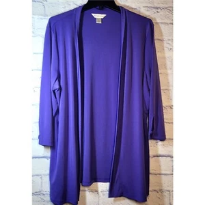 Christopher & Banks Women’s Purple Open Front Cardigan XL Lightweight Knit - Picture 1 of 9