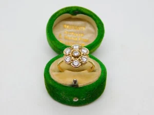 9ct Yellow Gold & Spinel Set Floral Cluster Ring Vintage 1993 Sheffield - Picture 1 of 5