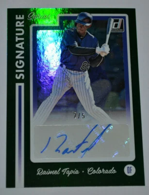 2017 DONRUSS OPTIC GREEN REFRACTOR auto autograph RAIMEL TAPIA AUTO RC /5 - Image 1 of 4