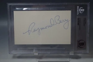 RAYMOND BERRY BECKETT BAS INDEX CARD AUTO FOOTBALL MLB AUTOGRAPH GRADED - Picture 1 of 4