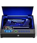 MOLICAR Gun Safe Biometric Gun Safes for pistol with LCD of Battery USB-C Por...
