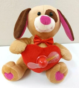 Valentine Singing Animated Plush Dog Heart Propeller I Can't Stop Loving VIDEO - Picture 1 of 4