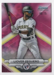 2023 Bowman Sterling Refractor Liover Peguero 46/75 Pittsburgh Pirates #BSR-48 - Picture 1 of 2