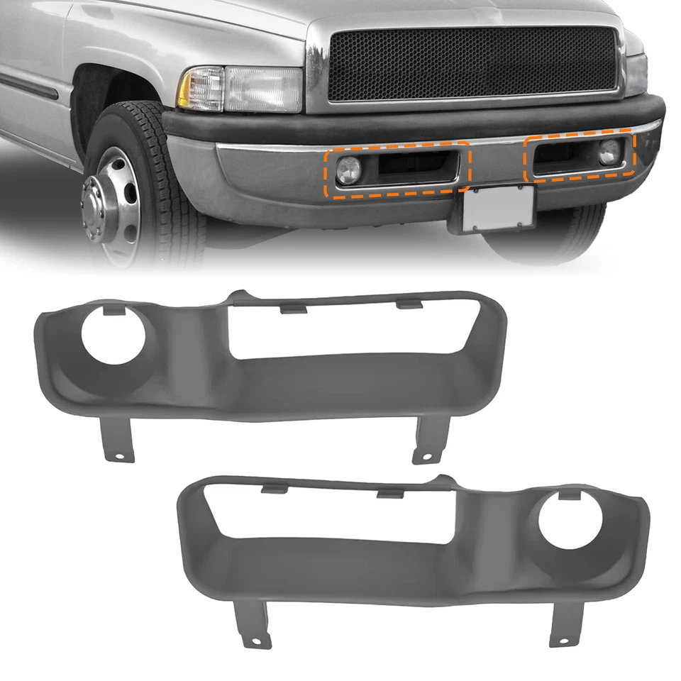 Pair Driving Fog Light Lamp Cover Trims Bezel Set For Dodge Ram 1500 2500 94-02 Foto 1 de 4