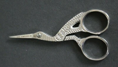 Fadenschere Storchenschere Nähschere Schere silber - Bild 1 von 4