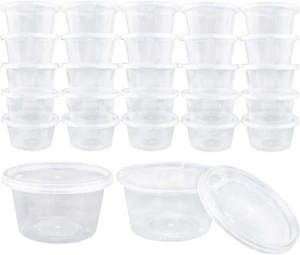 50 Pack 4oz Small Plastic Containers with Lids for Slime Foam Ball Storage - Picture 1 of 5