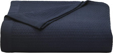 Nautica - Queen Blanket, Cotton Medium-Weight Bedding, Home Queen, Baird Navy 