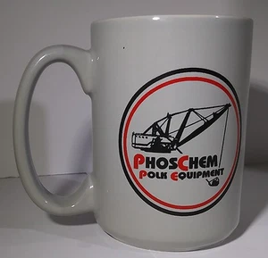 Phoschem Polk Equipment Logo Kaffeebecher 12 flüssige Unzen grau Tasse rot und schwarz Design - Bild 1 von 12