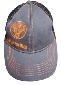 Jagermeister Grey Black Orange Embroidered Mesh Trucker Snapback Cap Hat - Picture 1 of 2