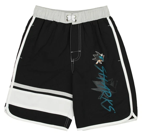 Outerstuff NHL Youth (8-20) San Jose Sharks Swim Shorts, Black Cover
